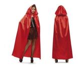 Fantasia Capa C/ Capuz Vermelha Adulto Haloween Cosplay