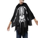 Fantasia capa poncho esqueleto caveira infantil halloween