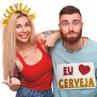 Fantasia Carnaval Adulta Casal Kit Tiara e Plaquinha Divertida Com Frases