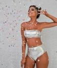 Fantasia Carnaval Bloquinho Metalizada Top e Calcinha Fantasia Carnaval Bloquinho Metalizada Top e Calcinha