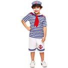 Fantasia Carnaval Infantil Roupa de Marinheiro para Meninos Com Quepe