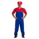 Fantasia Carnaval Mario Bross Masculino Quepe Bigode Adulto Fantasia Carnaval Mario Bross Masculino Quepe Bigode Adulto