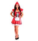 Fantasia Chapeuzinho Vermelho Adulto de Luxo Heat Girls Com Capa e Gorro