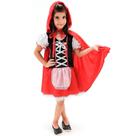 Fantasia Chapeuzinho Vermelho Infantil Luxo Com Capa e Capuz