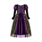 Fantasia Clássica De Bruxa Roxa Para Meninas, Vestido De Manga Longa Para Halloween, Páscoa E
