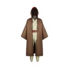 Fantasia Completa De Robe Com Capuz Do Jedi Obi Wan Kenobi Para Homens Adultos, Traje De Halloween