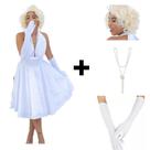 Fantasia Completa Vestido Marilyn Monroe Retro Vintage Anos 60 Adulto Feminino Cosplay Festa Evento Carnaval Fantasia Completa Vestido Marilyn Monroe Retro Vintage Anos 60 Adulto Feminino Cosplay Festa Evento Carnaval