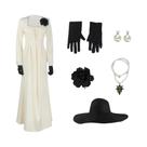 Fantasia Cosplay Feminina Resident Evil Alcina Dimitrescu, Vestido Elegante Com Gola Quadrada,