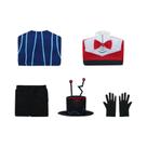 Fantasia Cosplay Masculina Hazbin Hotel Vox - Terno Azul E Vermelho Com Calça Para Halloween E