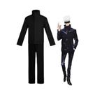 Fantasia Cosplay Masculina Jujutsu Kaisen Gojo Satoru Com Tapa-olho, Peruca, Óculos E Terno Para