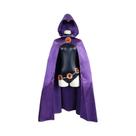 Fantasia Cosplay Raven Dos Teen Titans, Macacão Roxo Com Capa E Cinto, Uniforme De Halloween Para