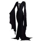 Fantasia CosplayDIY Feminino Morticia Floor Dress Gothic Witch