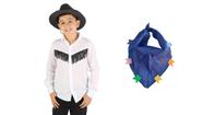 Fantasia cowboy country infantil camisa e lenço festa junina