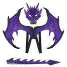 Fantasia CRTEPST Dragon para crianças, meninos e meninas, com máscara de cauda de asa
