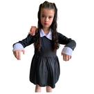 Fantasia Da Wandinha Infantil Vestido Com Mãozinha Addams