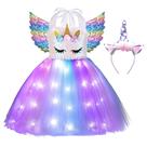 Fantasia Davsolly Unicorn para meninas com faixa de cabeça iluminada por LED