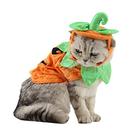 Fantasia de abóbora para animais de estimação, chapéu e poncho ajustáveis ANIAC para gatos
