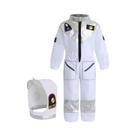 Fantasia De Astronauta Deluxe Para Crianças, Conjunto De Roupa Espacial Branca Com Luvas E Chapéu