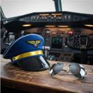 Fantasia de Aviador Piloto C/ Quepe Azul e Óculos Espelhado - 2 Peças