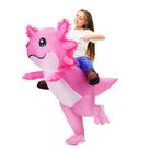 Fantasia de axolotl inflável Stegosaurus para crianças Fantasias de Halloween Fantasia infantil Blow Up Costume Ride on Axolotl para meninas e meninos, festa de cosplay