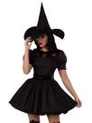 Fantasia de Bruxa Feminina Leg Avenue Vestido Preto Médio com Chapéu