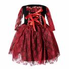 Fantasia de Bruxa Luxo Vermelho Bebê de Halloween