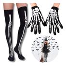 Fantasia De Caveira Esqueleto Meia Calça E Luva Fantasia De Caveira Esqueleto Meia Calça E Luva
