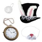 Fantasia de Coelho Branco Tigerdoe - com Cartola, Nariz, Cauda e Relógio Fantasia de Coelho Branco Tigerdoe - com Cartola, Nariz, Cauda e Relógio