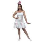 Fantasia de Coelinha Adulto Feminina sem alça Vestido