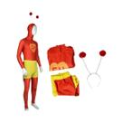 Fantasia De Cosplay De Comediante Mexicano Chespirito, Macacão Com Calças Curtas, Roupa De Halloween