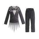 Fantasia De Cosplay De Esqueleto Para Meninos, Conjunto Listrado De Duas Peças Para Halloween, 2-8 Fantasia De Cosplay De Esqueleto Para Meninos, Conjunto Listrado De Duas Peças Para Halloween, 2-8