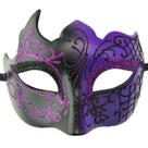 Fantasia de cosplay de máscara de PVC roxo e preto com glitter Fantasia de cosplay de máscara de PVC roxo e preto com glitter
