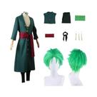 Fantasia De Cosplay Do Anime Roronoa Zoro Para Homens, Kimono, Capa, Uniforme, Roupa De Halloween