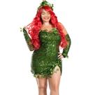 Fantasia de cosplay Kiluex Christmas Ivy Sequins Vestido feminino