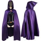 Fantasia de cosplay Stepsin, macacão feminino Titans-Raven com capa