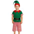 Fantasia de Duende Infantil Masculino Curta com Gorro