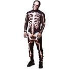 Fantasia de Halloween Adulta Masculino Luxo Esqueleto Com Máscara e Luvas