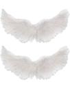 Fantasia de Halloween com asas flutuantes de penas de anjo para mulheres