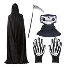 Fantasia de Halloween Grim Reaper, foice de capa com capuz BILLMOSS