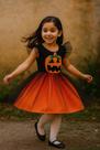 Fantasia De Halloween Infantil Para Menina Vestido De Bruxinha Da Abóbora Com Tule