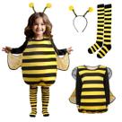 Fantasia de Halloween MCJC Bumble Bee Kids com asas e bandana