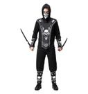 Fantasia de Halloween Ninja Sombrio Infantil Com Balaclava e Bracelete