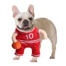 Fantasia de jogador de basquete para cães DELIFUR vermelha ajustável M