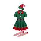 Fantasia De Natal Deluxe Para Crianças Verde E Vermelha, Conjunto De 7 Peças, Traje De Elfo, Calças, Fantasia De Natal Deluxe Para Crianças Verde E Vermelha, Conjunto De 7 Peças, Traje De Elfo, Calças,
