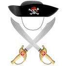 Fantasia de Pirata Infantil 2 Espadas e Chapéu Jack Sparrow