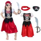 Fantasia de pirata Rabtero Girls Buccaneer de 5 a 6 anos com acesso.