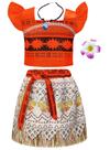 Fantasia de princesa AmzBarley para meninas, fantasia de festa, roupas de cosplay para bebês, conjuntos de saias de Natal para crianças, Halloween, fantasias oceânicas, laranja com acessórios, tamanho 4T (3-4 anos)