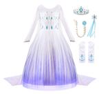 Fantasia de princesa feminina JerrisApparel Snow Party Dress 8Y branco Fantasia de princesa feminina JerrisApparel Snow Party Dress 8Y branco
