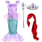 Fantasia de princesa sereia Joy Join para meninas de 6 a 7 anos Fantasia de princesa sereia Joy Join para meninas de 6 a 7 anos
