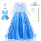 Fantasia de princesa Vestido AHLPO Elsa para meninas de 2 a 8 anos com acessórios Fantasia de princesa Vestido AHLPO Elsa para meninas de 2 a 8 anos com acessórios